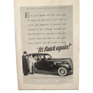 Vintage 1926 Buick It’s Buick Again Ad Advertisement